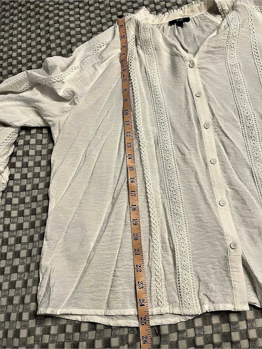 C&A White Button Front Blouse Size 46 (16) Like New